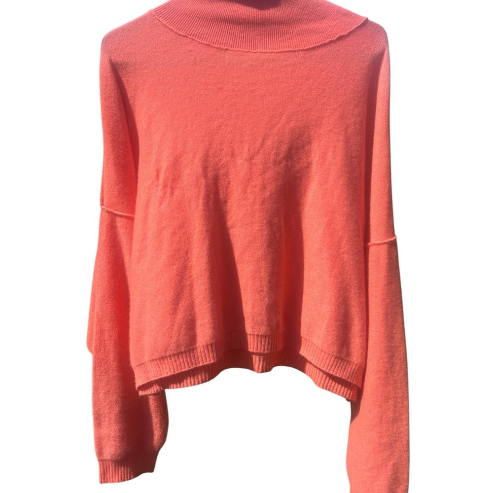EUC Free People Orange Cashmere oversized sweater